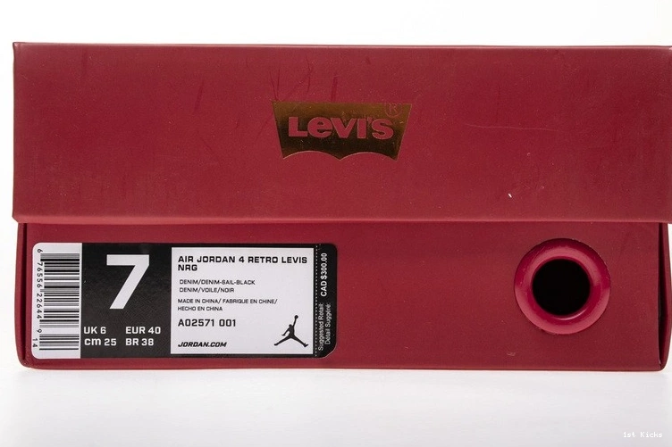 Black Air Jordan Denim AO2571-001 4 Levi's 0312